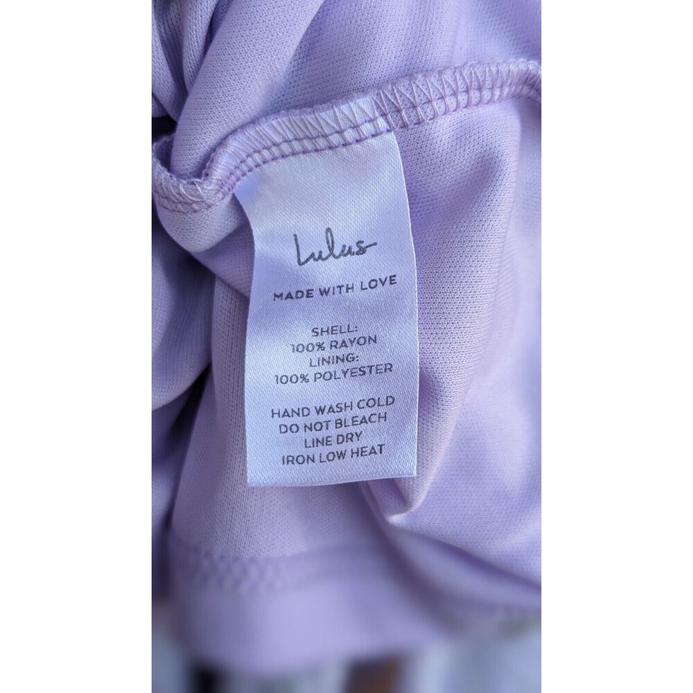 Lulus Lavender Deep v-Neck Split Flutter Sleeve Floral Dress Size Small - Picture 7 of 9